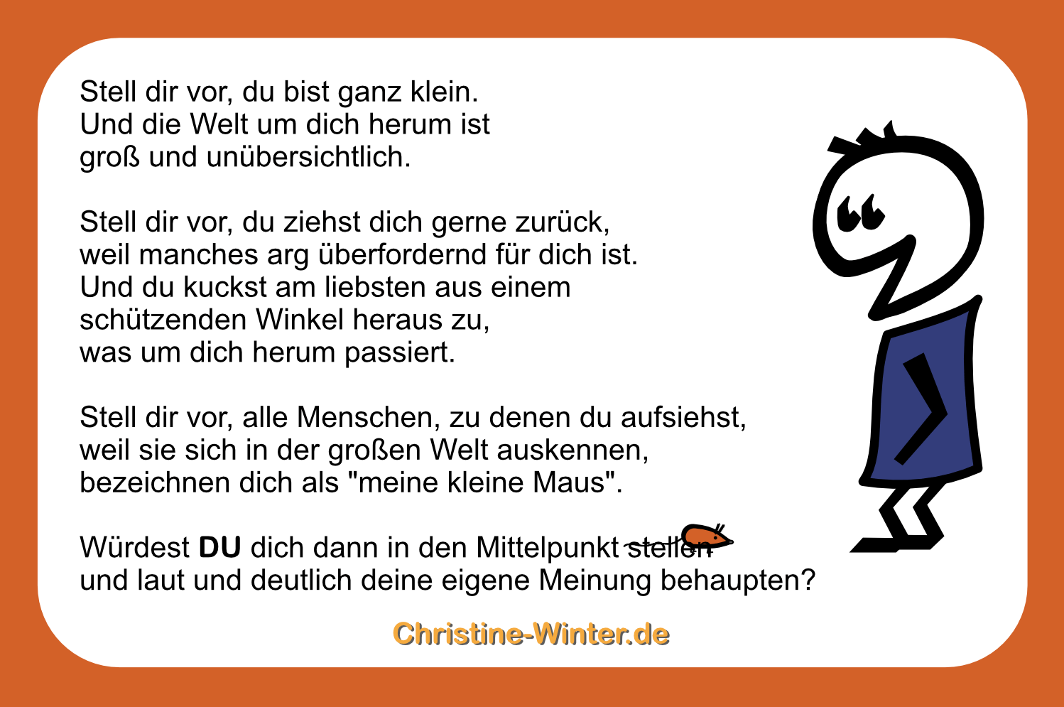Bild-Text Kombi über eine kleine stumme Maus